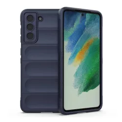   Szilikon telefonvédő (közepesen ütésálló, kamera védelem, 3D minta) SÖTÉTKÉK Samsung Galaxy S21 FE (SM-G990)