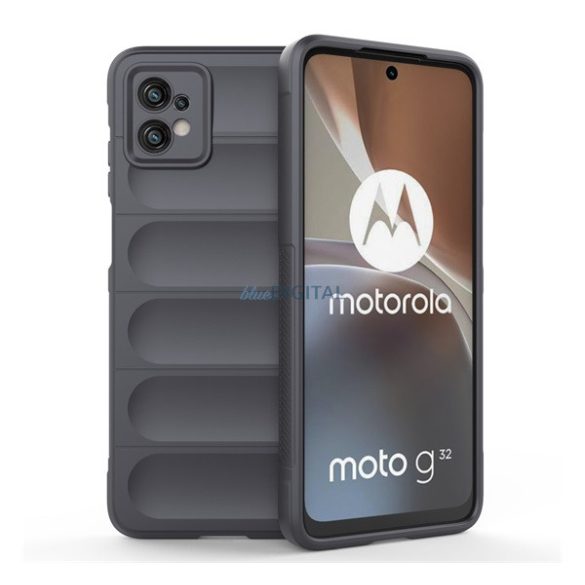 Szilikon telefonvédő (közepesen ütésálló, kamera védelem, 3D minta) SÖTÉTSZÜRKE Motorola Moto G32 (XT2235)