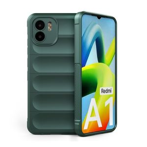 Szilikon telefonvédő (közepesen ütésálló, kamera védelem, 3D minta) SÖTÉTZÖLD Xiaomi Redmi A1, Xiaomi Redmi A2