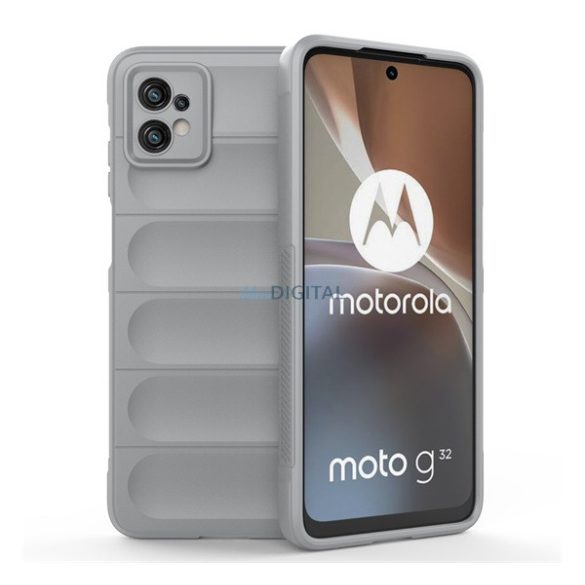 Szilikon telefonvédő (közepesen ütésálló, kamera védelem, 3D minta) VILÁGOSSZÜRKE Motorola Moto G32 (XT2235)