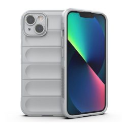   Szilikon telefonvédő (ütésállóság, kameravédő, 3D) VILÁGOSSZÜRKE Apple iPhone 13