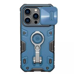   NILLKIN CAMSHIELD ARMOR PRO defender műanyag telefonvédő (szilikon belső, közepesen ütésálló, telefontartó gyűrű) KÉK Apple iPhone 14 Pro