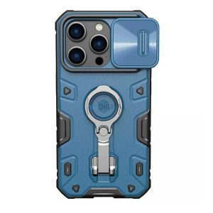 NILLKIN CAMSHIELD ARMOR PRO MAGNETIC defender műanyag telefonvédő (közepesen ütésálló, Magsafe rögzítésű) SÖTÉTKÉK Apple iPhone 14 Pro