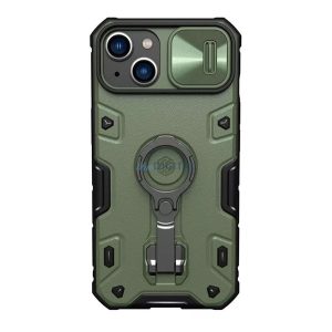 NILLKIN CAMSHIELD ARMOR PRO MAGNETIC defender műanyag telefonvédő (közepesen ütésálló, Magsafe rögzítésű) SÖTÉTZÖLD Apple iPhone 14 Plus