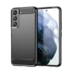   Szilikon telefonvédő (közepesen ütésálló, légpárnás sarok, szálcsiszolt, karbon minta) FEKETE Samsung Galaxy S23 (SM-S911)