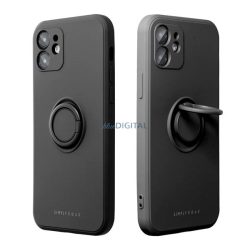   ROAR AMBER szilikon telefonvédő (tartógyűrű, mágneses, kameravédő) FEKETE Samsung Galaxy S23 Ultra (SM-S918)