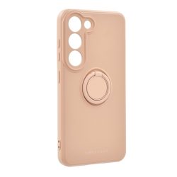   ROAR AMBER szilikon telefonvédő (telefontartó gyűrű, beépített fémlemez, kamera védelem) RÓZSASZÍN Samsung Galaxy S23 (SM-S911)