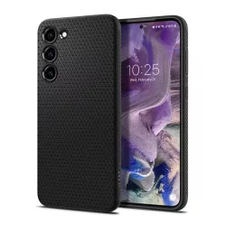   SPIGEN LIQUID AIR szilikon telefonvédő (közepesen ütésálló, légpárnás sarok, rombusz minta) FEKETE Samsung Galaxy S23 (SM-S911)