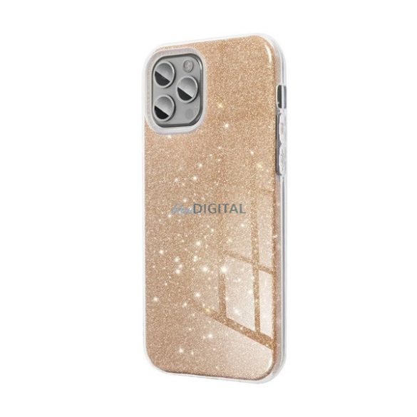 Szilikon telefonvédő (műanyag belső, csillogó hátlap) ARANY Samsung Galaxy S23 Ultra (SM-S918)