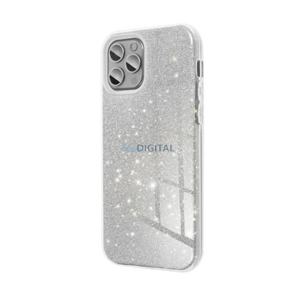 Szilikon telefonvédő (műanyag belső, csillogó hátlap) EZÜST Samsung Galaxy S23 Plus (SM-S916)