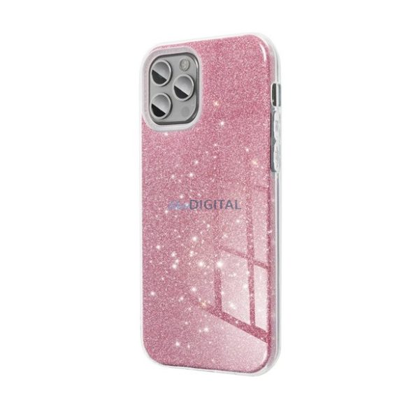 Szilikon telefonvédő (műanyag belső, csillogó hátlap) RÓZSASZÍN Samsung Galaxy S23 Plus (SM-S916)