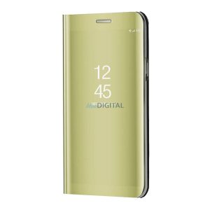 Tok álló (aktív FLIP, oldalra nyíló, asztali tartó funkció, tükrös felület, Mirror View Case) ARANY Samsung Galaxy S23 (SM-S911)