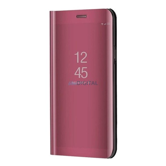 Tok álló (aktív FLIP, oldalra nyíló, asztali tartó funkció, tükrös felület, Mirror View Case) RÓZSASZÍN Samsung Galaxy S23 (SM-S911)