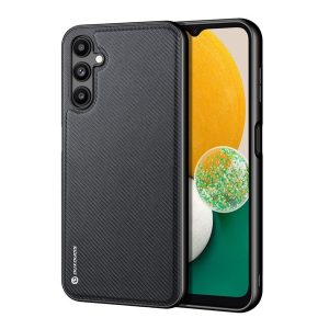 DUX DUCIS FINO szilikon telefonvédő (műanyag belső, közepesen ütésálló, rács minta) FEKETE Samsung Galaxy A14 5G (SM-A146), Samsung Galaxy A14 4G (SM-A145)