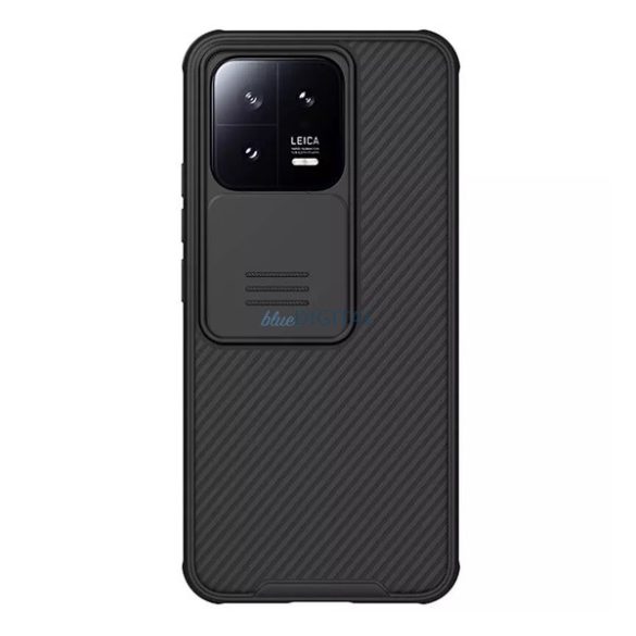NILLKIN CAMSHIELD PRO műanyag telefonvédő (szilikon keret, közepesen ütésálló, kamera védelem, csíkos minta) FEKETE Xiaomi 13