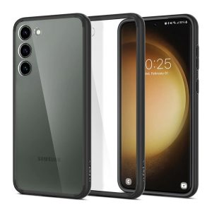 SPIGEN ULTRA HYBRID műanyag telefonvédő (közepesen ütésálló, szilikon légpárnás keret) FEKETE Samsung Galaxy S23 (SM-S911)