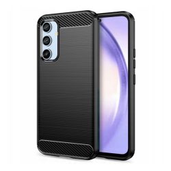   Szilikon telefonvédő (közepesen ütésálló, légpárnás sarok, szálcsiszolt, karbon minta) FEKETE Samsung Galaxy A54 5G (SM-A546)