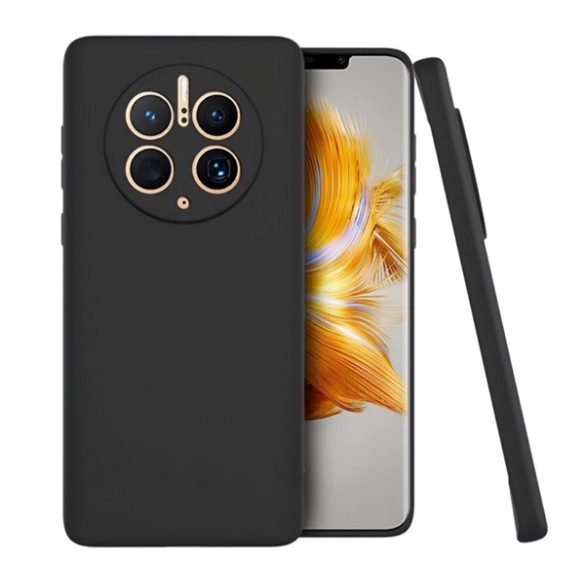 Szilikon telefonvédő (matt) FEKETE Huawei Mate 50 Pro