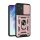 Defender műanyag telefonvédő (közepesen ütésálló, szilikon belső, telefontartó gyűrű, kamera védelem) ROZÉARANY Samsung Galaxy A54 5G (SM-A546)