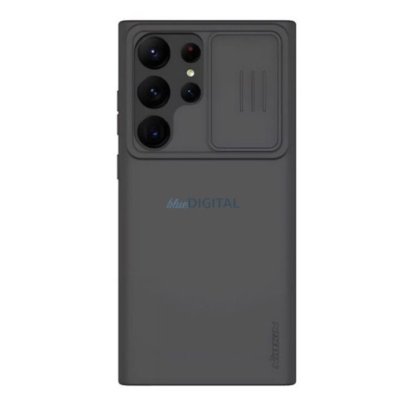 NILLKIN CAMSHIELD SILKY szilikon telefonvédő (matt, mikrofiber plüss belső, kamera védelem, környezetbarát) FEKETE Samsung Galaxy S23 Ultra (SM-S918)