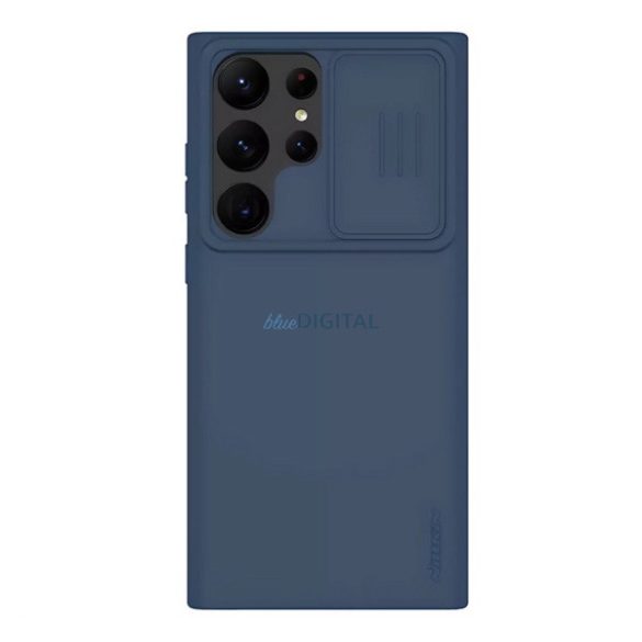 NILLKIN CAMSHIELD SILKY szilikon telefonvédő (matt, mikrofiber plüss belső, kamera védelem, környezetbarát) SÖTÉTKÉK Samsung Galaxy S23 Ultra (SM-S918)