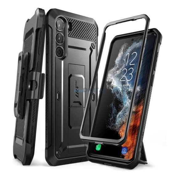 SUPCASE UNICORN BEETLE PRO defender műanyag telefonvédő (360°-os védelem, közepesen ütésálló, műanyag előlap) FEKETE Samsung Galaxy S23 Plus (SM-S916)