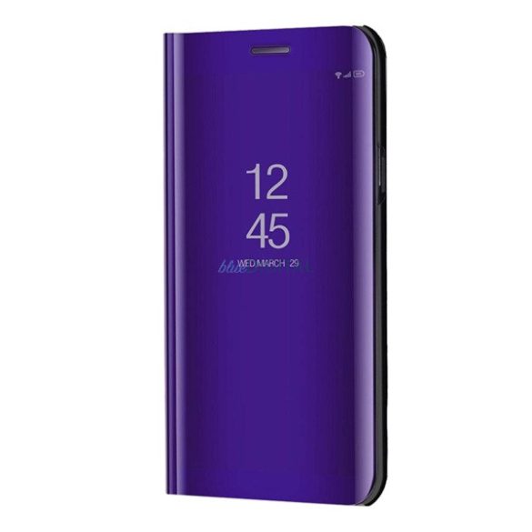 Tok álló (aktív FLIP, oldalra nyíló, asztali tartó funkció, tükrös felület, Mirror View Case) LILA Samsung Galaxy S23 Ultra (SM-S918)
