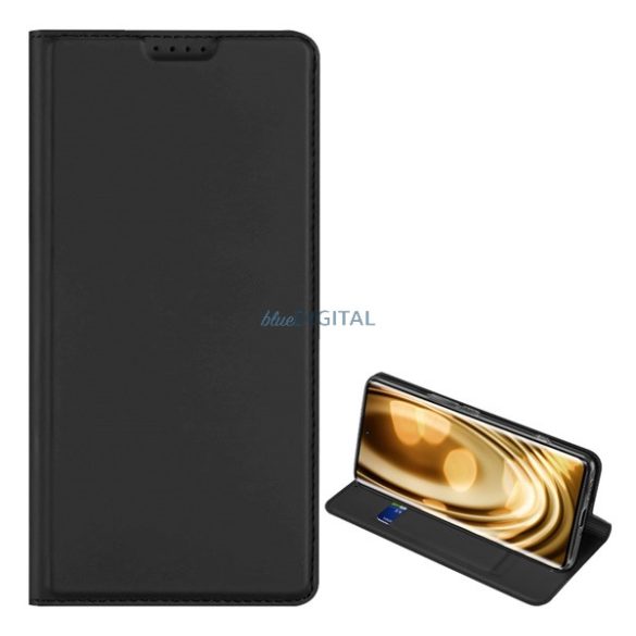 DUX DUCIS SKIN PRO tok álló, bőr hatású (FLIP, oldalra nyíló, bankkártya tartó, asztali tartó funkció) FEKETE Samsung Galaxy A54 5G (SM-A546)