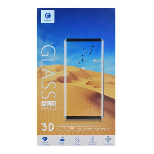 MOCOLO képernyővédő üveg (3D full cover, full glue, teljes felületén tapad, íves, karcálló, 9H) FEKETE Samsung Galaxy S23 Ultra (SM-S918)