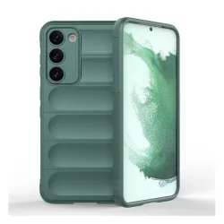   Szilikon telefonvédő (közepesen ütésálló, kamera védelem, 3D minta) SÖTÉTZÖLD Samsung Galaxy S23 (SM-S911)