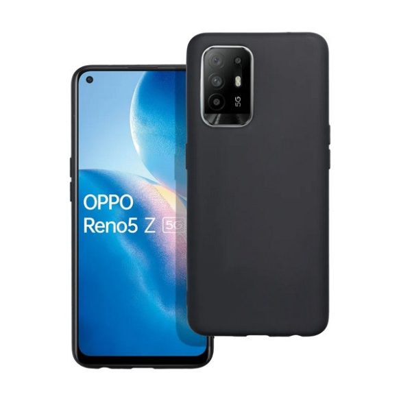 Szilikon telefonvédő (matt) FEKETE Oppo Reno 5 Z 5G, Oppo A94 5G