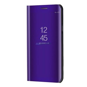 Tok álló (aktív FLIP, oldalra nyíló, asztali tartó funkció, tükrös felület, Mirror View Case) LILA Samsung Galaxy S23 Plus (SM-S916)
