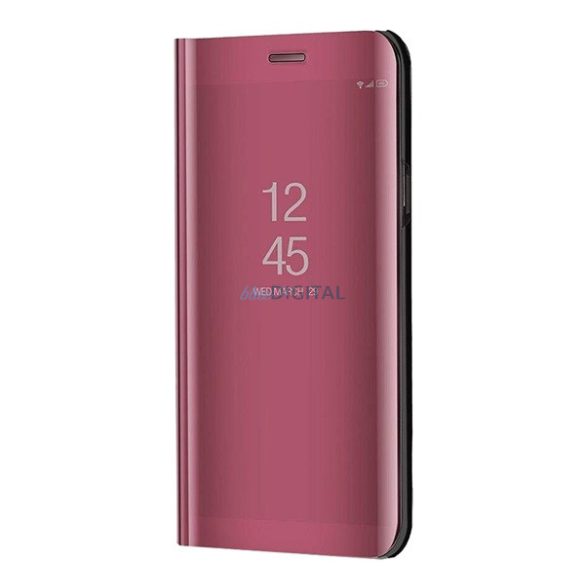Tok álló (aktív FLIP, oldalra nyíló, asztali tartó funkció, tükrös felület, Mirror View Case) RÓZSASZÍN Samsung Galaxy S23 Plus (SM-S916)