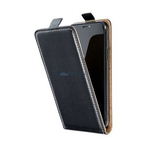 Tok álló, bőr hatású (FLIP, lefelé nyíló, szilikon tartó) FEKETE Samsung Galaxy A54 5G (SM-A546)