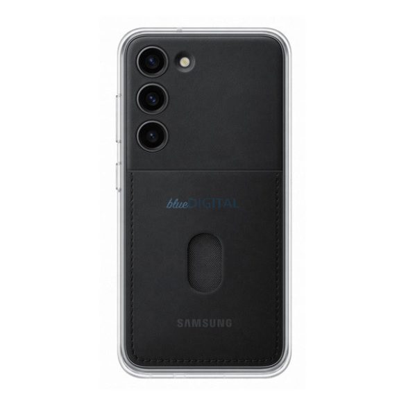 SAMSUNG műanyag telefonvédő (közepesen ütésálló, cserélhető átlátszó + bankkártya tartó hátlap) FEKETE Samsung Galaxy S23 Plus (SM-S916)