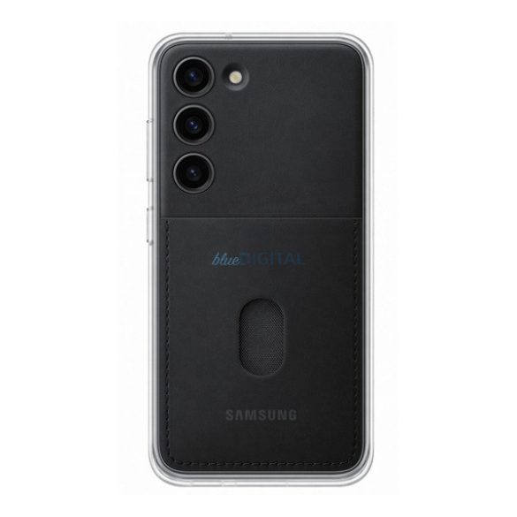SAMSUNG műanyag telefonvédő (közepesen ütésálló, cserélhető átlátszó + bankkártya tartó hátlap) FEKETE Samsung Galaxy S23 (SM-S911)