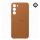 SAMSUNG műanyag telefonvédő (valódi bőr hátlap) BARNA Samsung Galaxy S23 Plus (SM-S916)