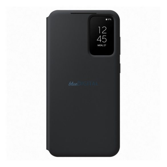 SAMSUNG tok álló (aktív FLIP, oldalra nyíló, Clear View Cover) FEKETE Samsung Galaxy S23 (SM-S911)