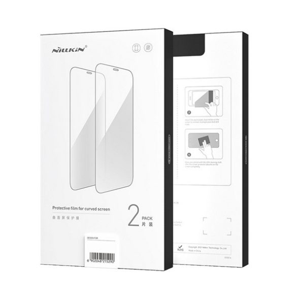 NILLKIN képernyővédő fólia 2db (3D full cover, íves, karcálló, 0.33mm, 9H + felhelyezést segítő keret) FEKETE Samsung Galaxy S23 Plus (SM-S916)