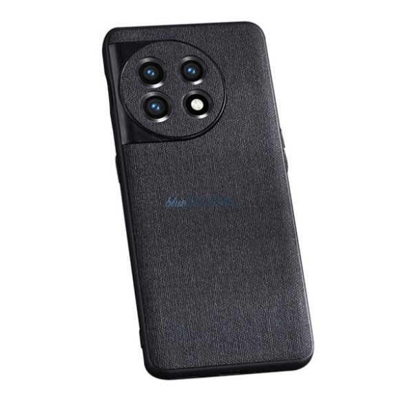 Szilikon telefonvédő (textil bevonat) FEKETE OnePlus 11 5G