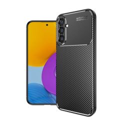   Szilikon telefonvédő (közepesen ütésálló, légpárnás sarok, karbon minta) FEKETE Samsung Galaxy A54 5G (SM-A546)