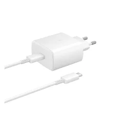   SAMSUNG hálózati töltő Type-C aljzat (45W, PD gyorstöltő + 180cm Type-C kábel) FEHÉR
