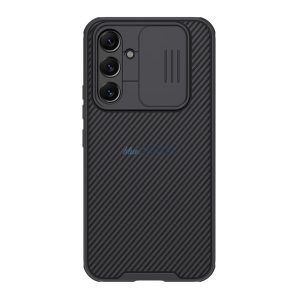 NILLKIN CAMSHIELD PRO műanyag telefonvédő (szilikon keret, közepesen ütésálló, kamera védelem, csíkos minta) FEKETE Samsung Galaxy A54 5G (SM-A546)