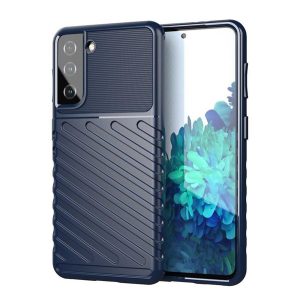 Szilikon telefonvédő (közepesen ütésálló, csíkos, dombor minta) SÖTÉTKÉK Samsung Galaxy A14 5G (SM-A146), Samsung Galaxy A14 4G (SM-A145)