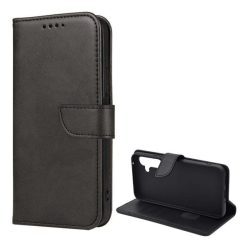   Tok álló, bőr hatású (FLIP, oldalra nyíló, asztali tartó funkció, prémium) FEKETE Samsung Galaxy A54 5G (SM-A546)