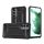 Defender műanyag telefonvédő (közepesen ütésálló, légpárnás sarok, szilikon belső, fémhatás) FEKETE Samsung Galaxy A54 5G (SM-A546)