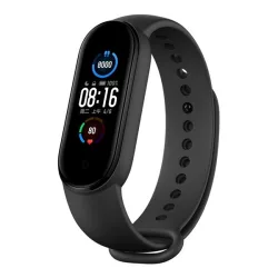   DEVIA DELUXE SPORT pótszíj (egyedi méret, szilikon, állítható) FEKETE Xiaomi Mi Band 5, Xiaomi Mi Band 6