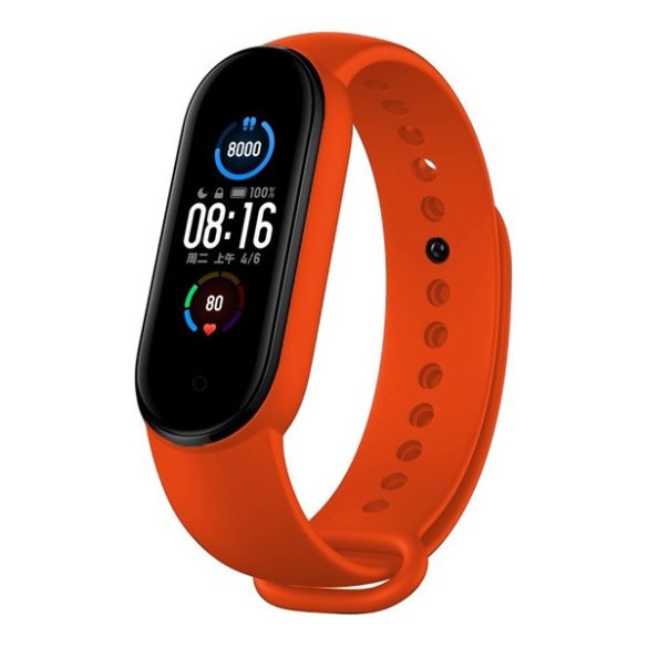 DEVIA DELUXE SPORT pótszíj (egyedi méret, szilikon, állítható) NARANCSSÁRGA Xiaomi Mi Band 5, Xiaomi Mi Band 6