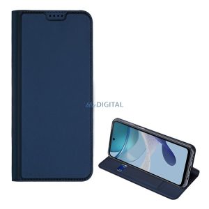 DUX DUCIS SKIN PRO tok álló, bőr hatású (FLIP, oldalra nyíló, bankkártya tartó, asztali tartó funkció) SÖTÉTKÉK Motorola Moto G53 (XT2335)