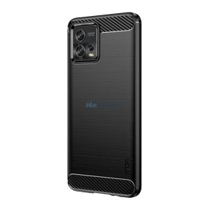 MOFI szilikon telefonvédő (ütésállóság, légpárnás sarok, szálcsiszolt, karbon minta) FEKETE Motorola Moto G72 (XT2255)